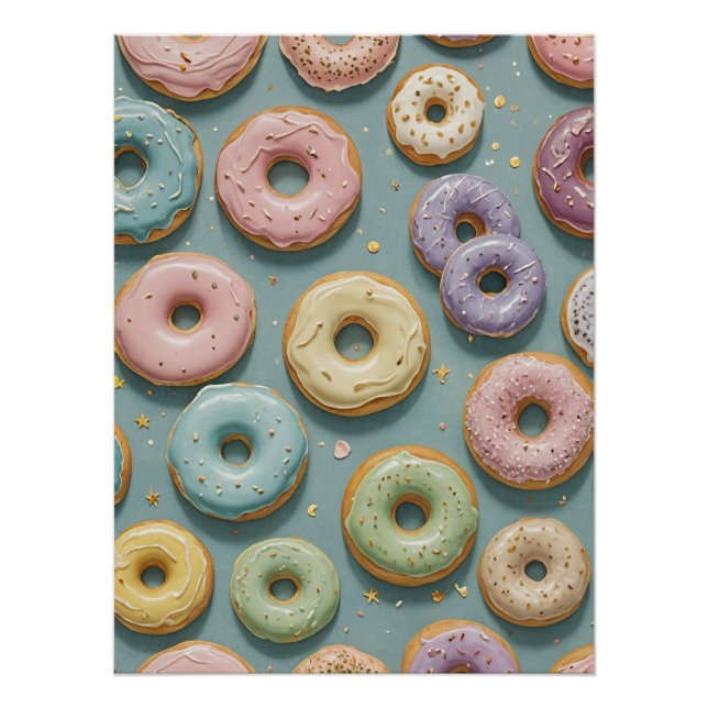 Ein Whimsical-Pastell-Donut-Traum Poster (Vorderseite)