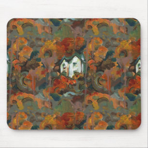 Ein White House & Herbstbäume Mousepad