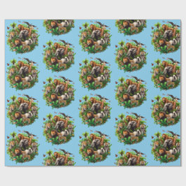 Ein Wild-Jahres-Wrapping Paper des ersten Geburtst Geschenkpapier