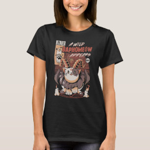 Ein wilder Baphomeow erscheint süß Baphomet Pentag T-Shirt