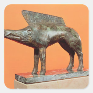 Ein wilder Eber, von Neuvy-en-Sullias Quadratischer Aufkleber