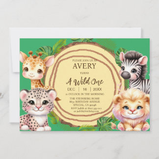 Ein wilder Ein-Junge-Invitati zum ersten Geburtsta Einladung