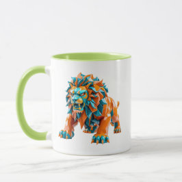 Ein wilder Löwe, der angreifen wird. Tasse