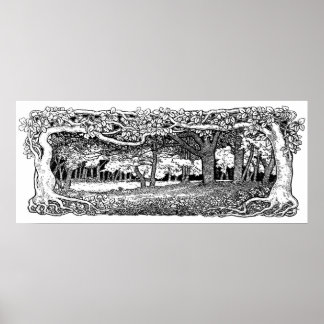 Ein wildes dänisches Waldposter Poster