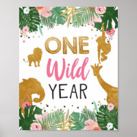 Ein wildes Jahr Safari Tiere Mädchen Geburtstag Ze