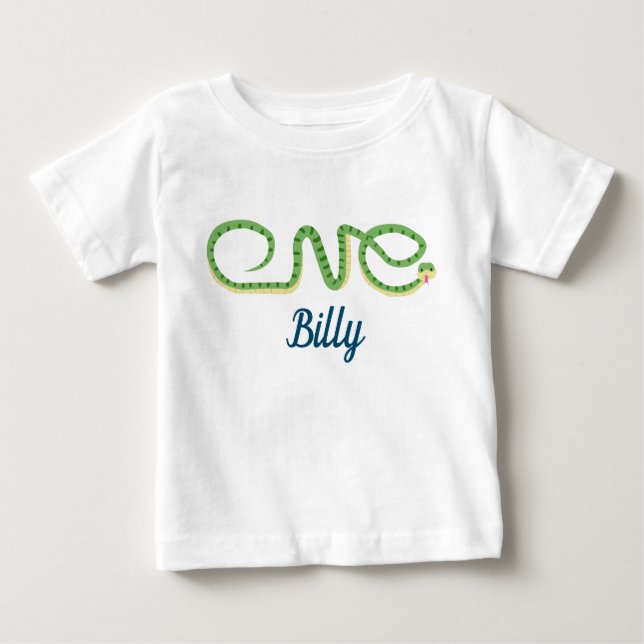 Ein wildes Schlangendesign mit Namen Baby T-shirt (Vorderseite)