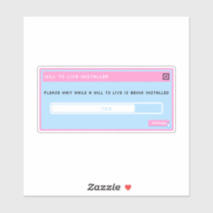 Ein Wille, den Installer-Pop auf dem Aufkleber zu 