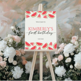 Ein Willkommenszeichen in einem Melon Poster