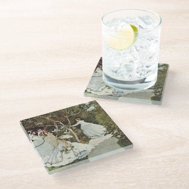 Ein Windrad in Zaandam Claude Monet Glasuntersetzer (Schrägansicht)