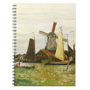 Ein Windrad in Zaandam Claude Monet Notizblock