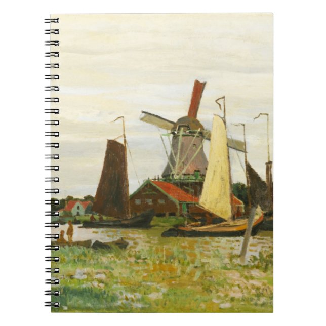 Ein Windrad in Zaandam Claude Monet Notizblock (Vorderseite)