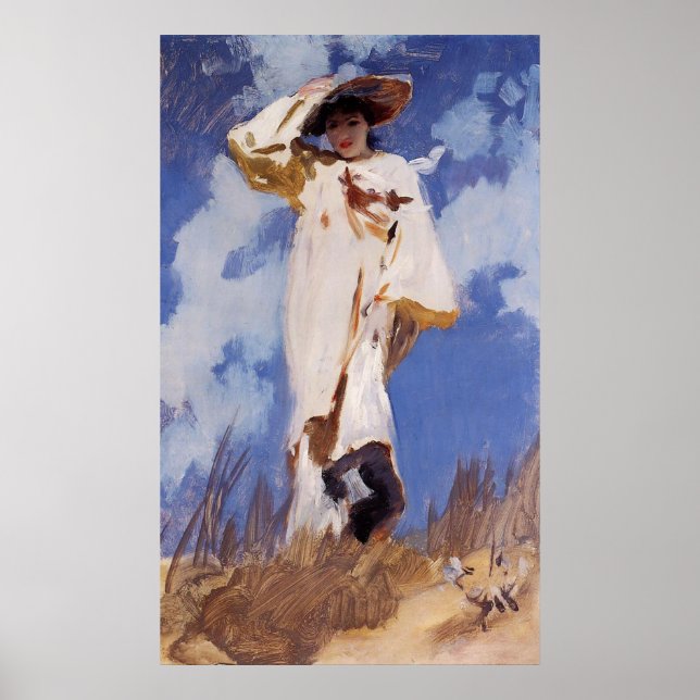 Ein Windstoß von John Singer Sargent Poster (Vorne)