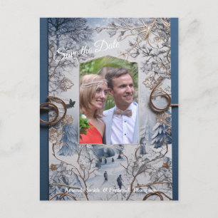 Ein Winter-Ereignis mit Schneeflocken Ankündigungspostkarte