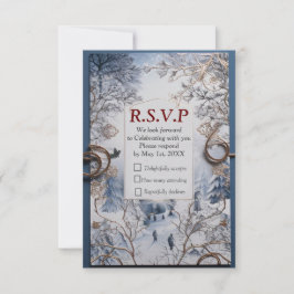 Ein Winter-Ereignis mit Schneeflocken RSVP Karte