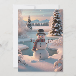 Ein Winter Idyll Snowman Feiertagskarte