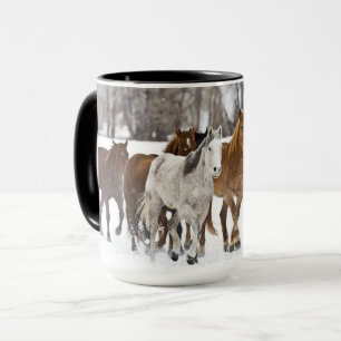 Ein Winter Landschaftlicher Laufpferde Tasse