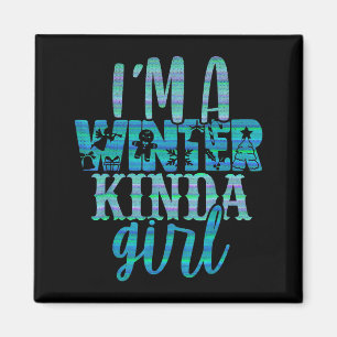 Ein Winter Mädchen lustiger hässlicher Weihnachtsp Magnet