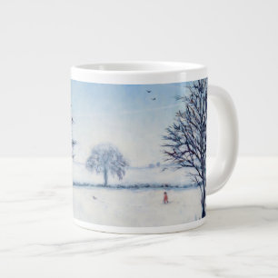 Ein Winter-Weg Jumbo-Tasse