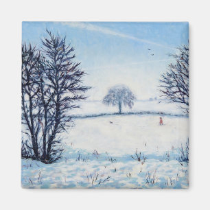 Ein Winter-Weg Magnet
