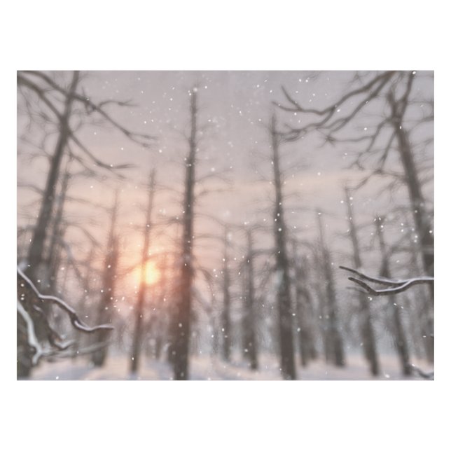 Ein Winterabend-Traumtablett Tischdecke (Vorderseite (Horizontal))