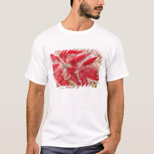 Ein Wintereissturm bedeckt die Blätter von T-Shirt
