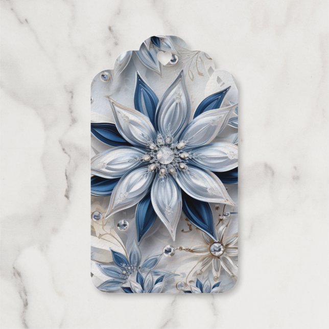 Ein Wintererlebnis-Dekor mit Schneeflocken Geschenkanhänger (Rückseite)