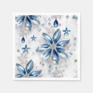 Ein Wintererlebnis-Dekor mit Schneeflocken Serviette