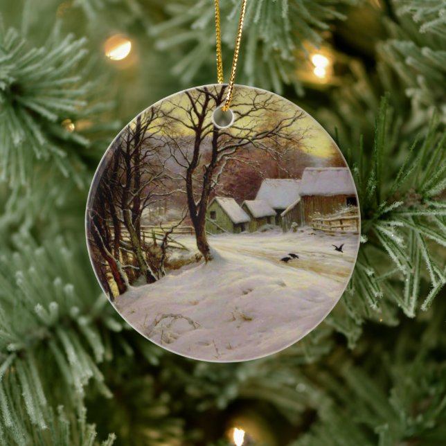 Ein Wintermorgen Keramik Ornament (Baum)