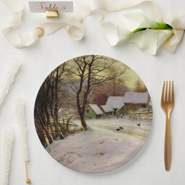 Ein Wintermorgen Pappteller (Hochzeit)
