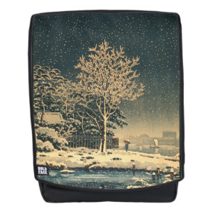 Ein Wintertag am Sumida-Fluss in Japan Rucksack