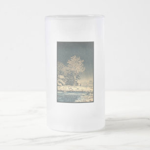 Ein Wintertag auf dem Sumida-Fluss in Japan Mattglas Bierglas