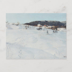 Ein Wintertag in Norwegen, 1886 Postkarte