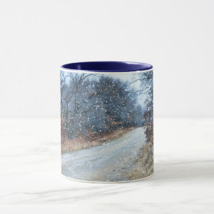 Ein Wintertagsschneeweg Tasse Cup