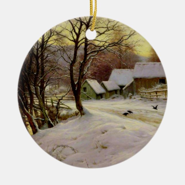 Ein Wintervormittag Keramik Ornament (Vorne)