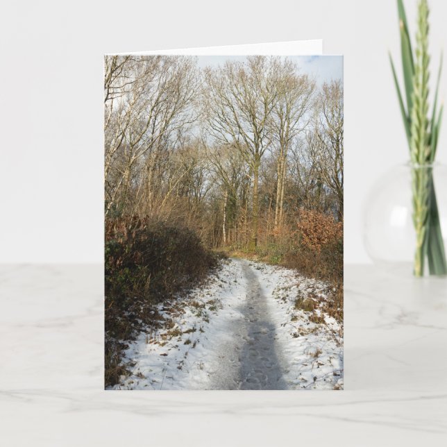 Ein Winterweg in Arnside Dankeskarte (Vorderseite)
