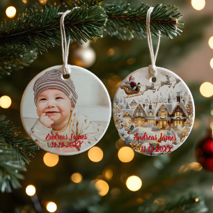 Ein Winterwunderland: Das erste Weihnachten Ihres  Keramik Ornament