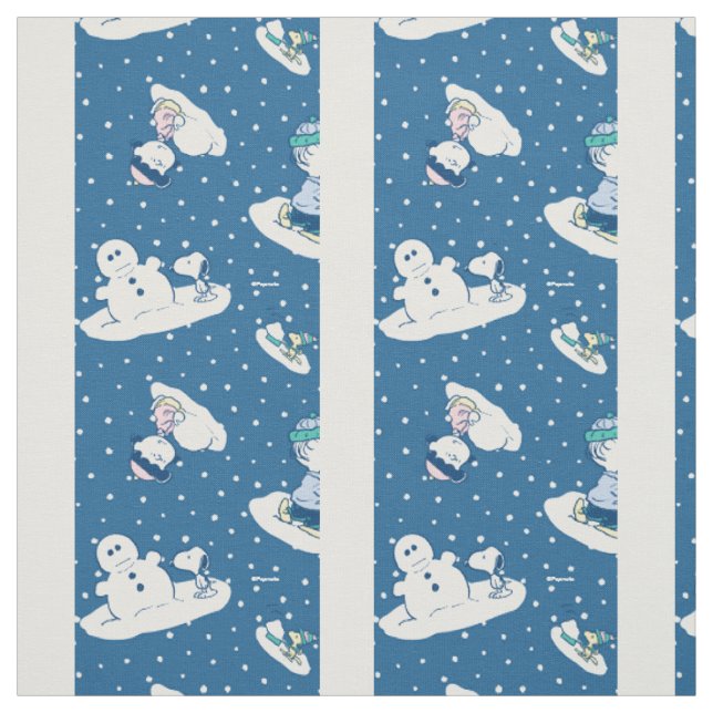 Ein Winterwunderland! Peanuts Charlie Brown Schnee Stoff (Muster)