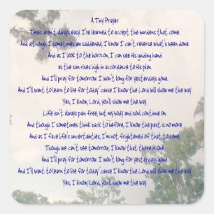 Ein winziges Gebetskleber Quadratischer Aufkleber