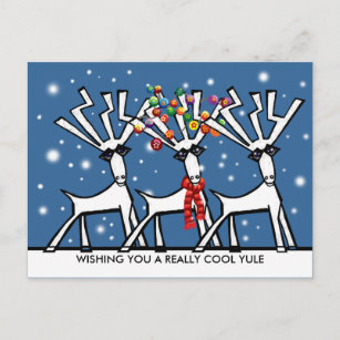 Ein wirklich cooles Weihnachten wünschen Postkarte