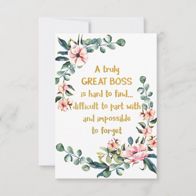 Ein wirklich großartiger Chef Wertgutschein Boss D Dankeskarte (Vorderseite)
