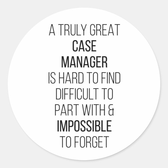 Ein wirklich großartiger Fallmanager ist schwer zu Runder Aufkleber (Vorderseite)