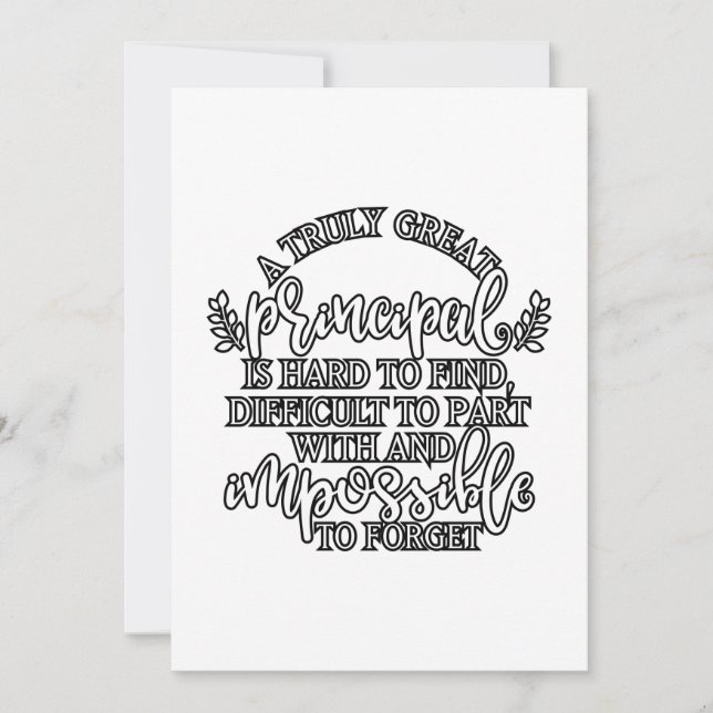 Ein wirklich großartiger Principe ist schwer zu fi Karte (Vorderseite)