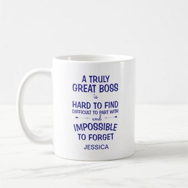 Ein wirklich großer Boss Personalisiert Royal Blue Kaffeetasse (Links)
