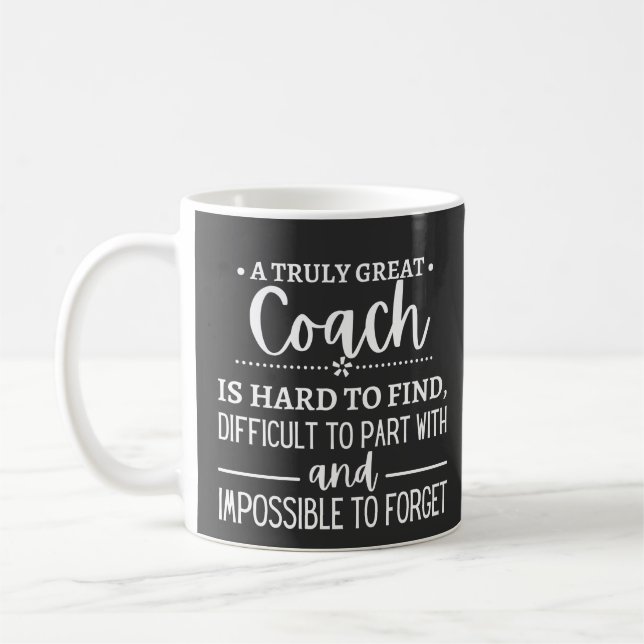 Ein wirklich großer Coach ist schwer zu finden Kaffeetasse (Links)