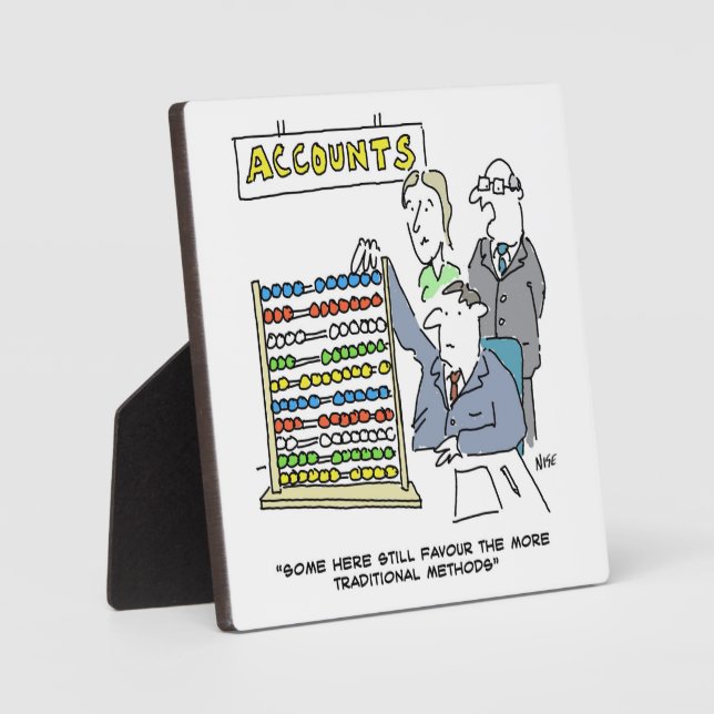 Ein Wirtschaftsprüfer, der einen Abacus bei der Ar Fotoplatte (Vorderseite)