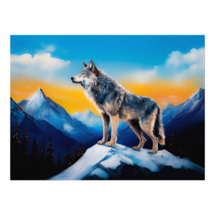Ein Wolf  Fotodruck