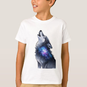 Ein Wolf heult in einer Sterngalaxie T-Shirt