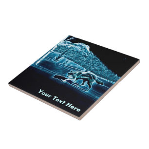 Ein Wolf im Schnee Fliese