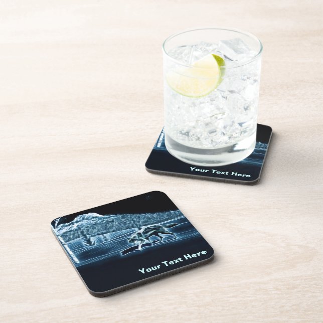 Ein Wolf im Schnee Getränkeuntersetzer (Rechte Seite)