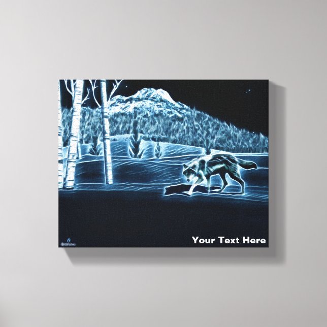 Ein Wolf im Schnee Leinwanddruck (Vorderseite)